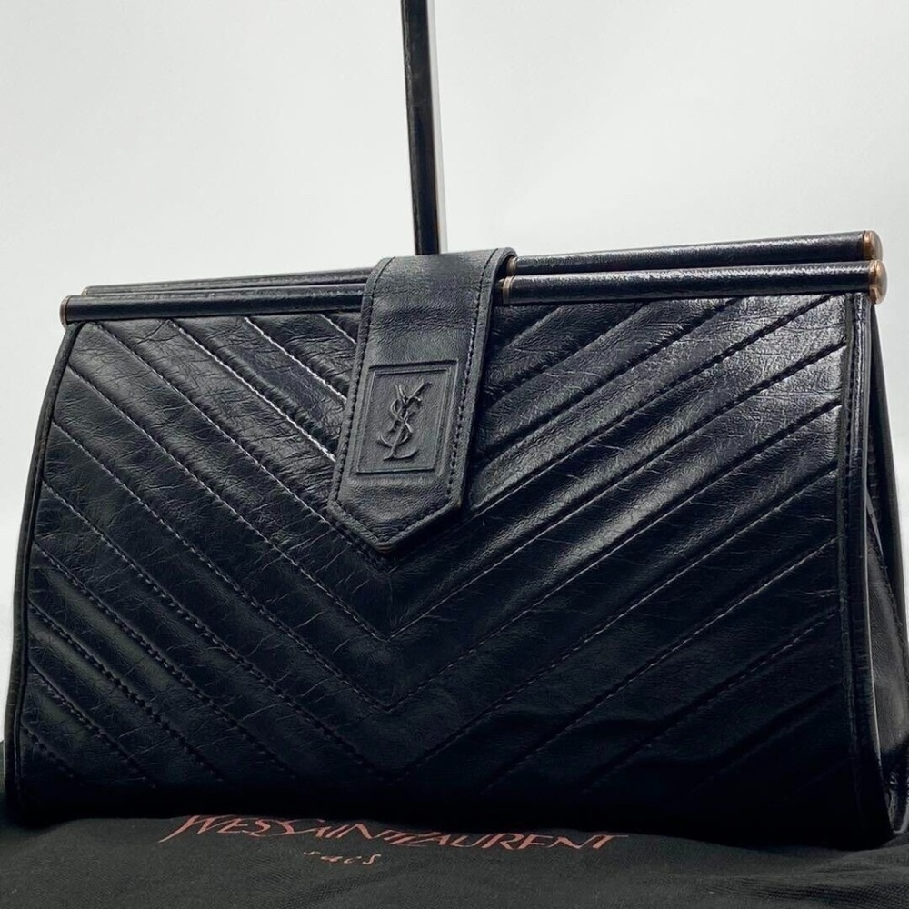 VINTAGE YSL Black Clutch